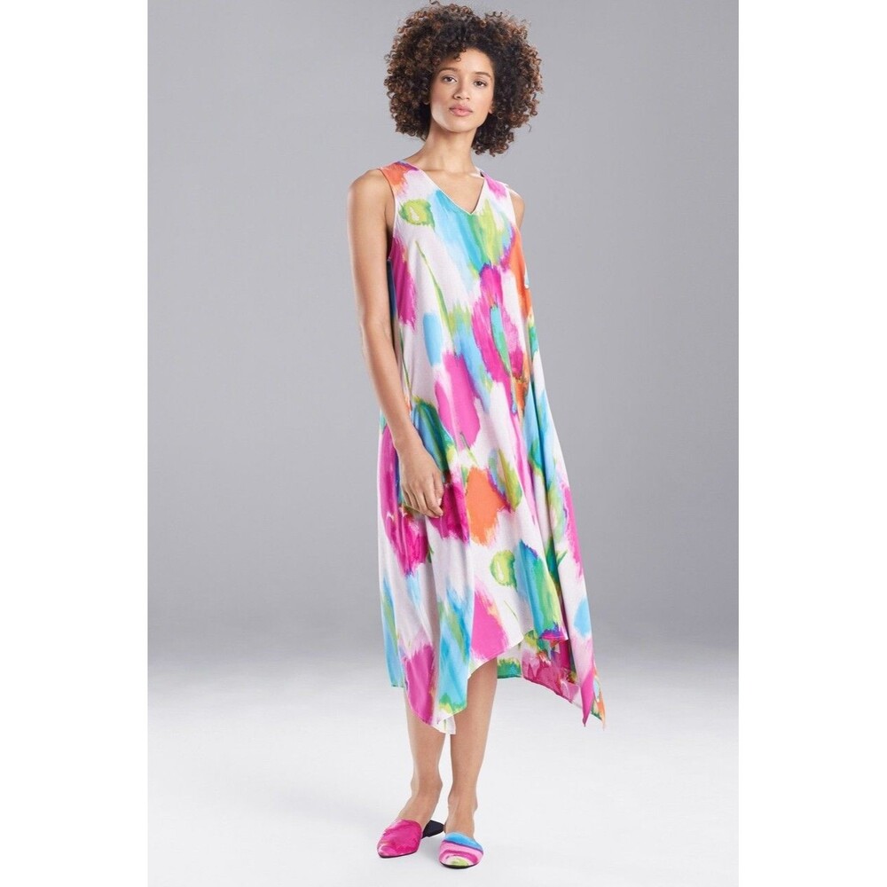 NATORI Artsy Abstract Asymmetric Dress - M